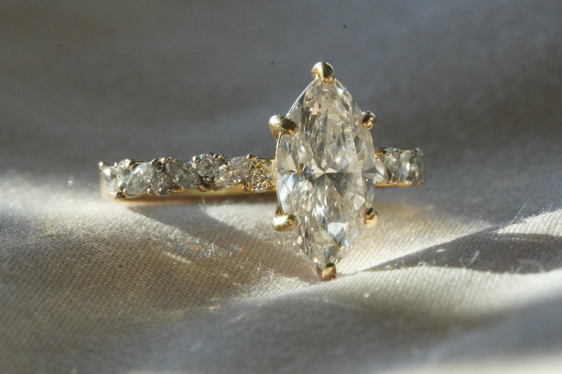 custom marquise diamond engagement ring